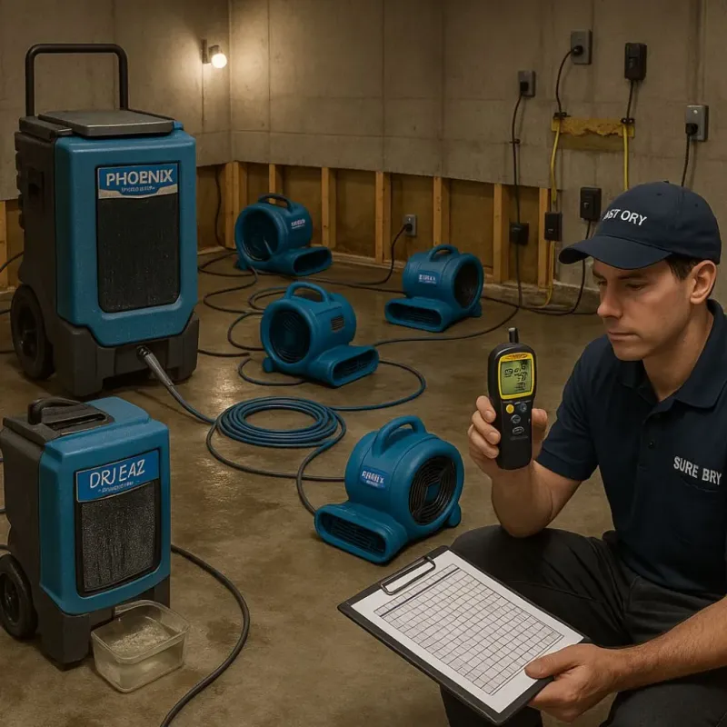 Structural Drying and Dehumidification process in Hyde Park, VT